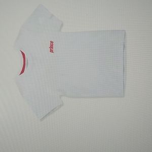 Prince t-shirt in White & Pink Saks 5th Ave Kids size Large 12 - 14  100% Cotton